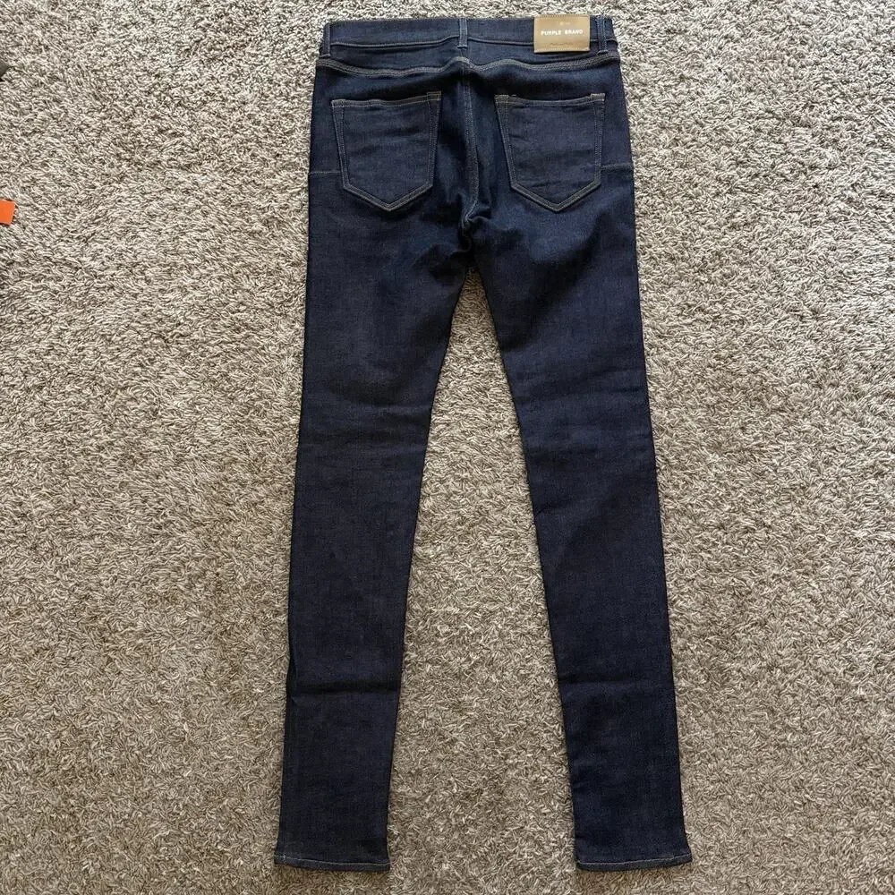 Purple Brand P001 Dark Wash Slim Fit Button Fly Skinny Jeans Men’s Size 33x34